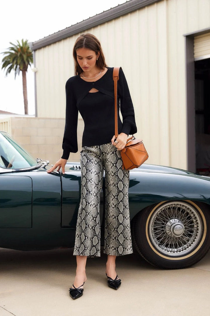 Snake Print Faux Leather Kelly Pant