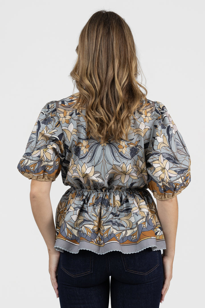 Soft Blue Stained Glass Beauty Blouse