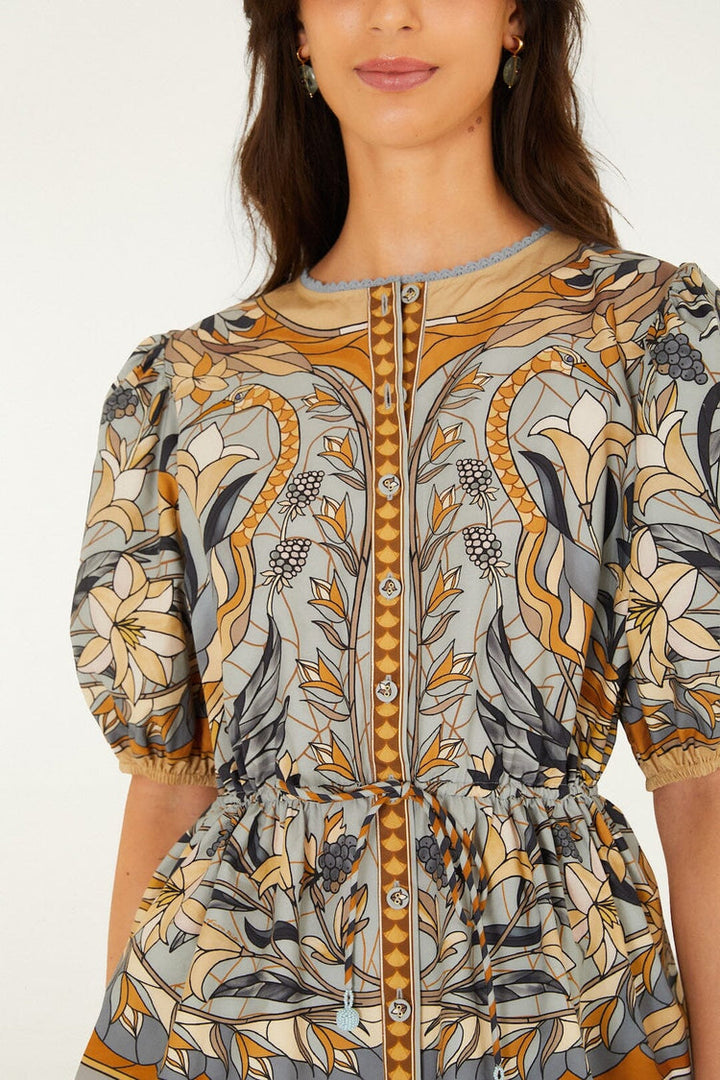 Soft Blue Stained Glass Beauty Blouse