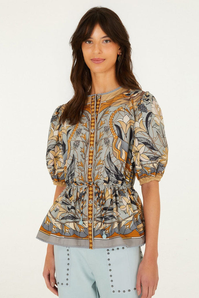 Soft Blue Stained Glass Beauty Blouse