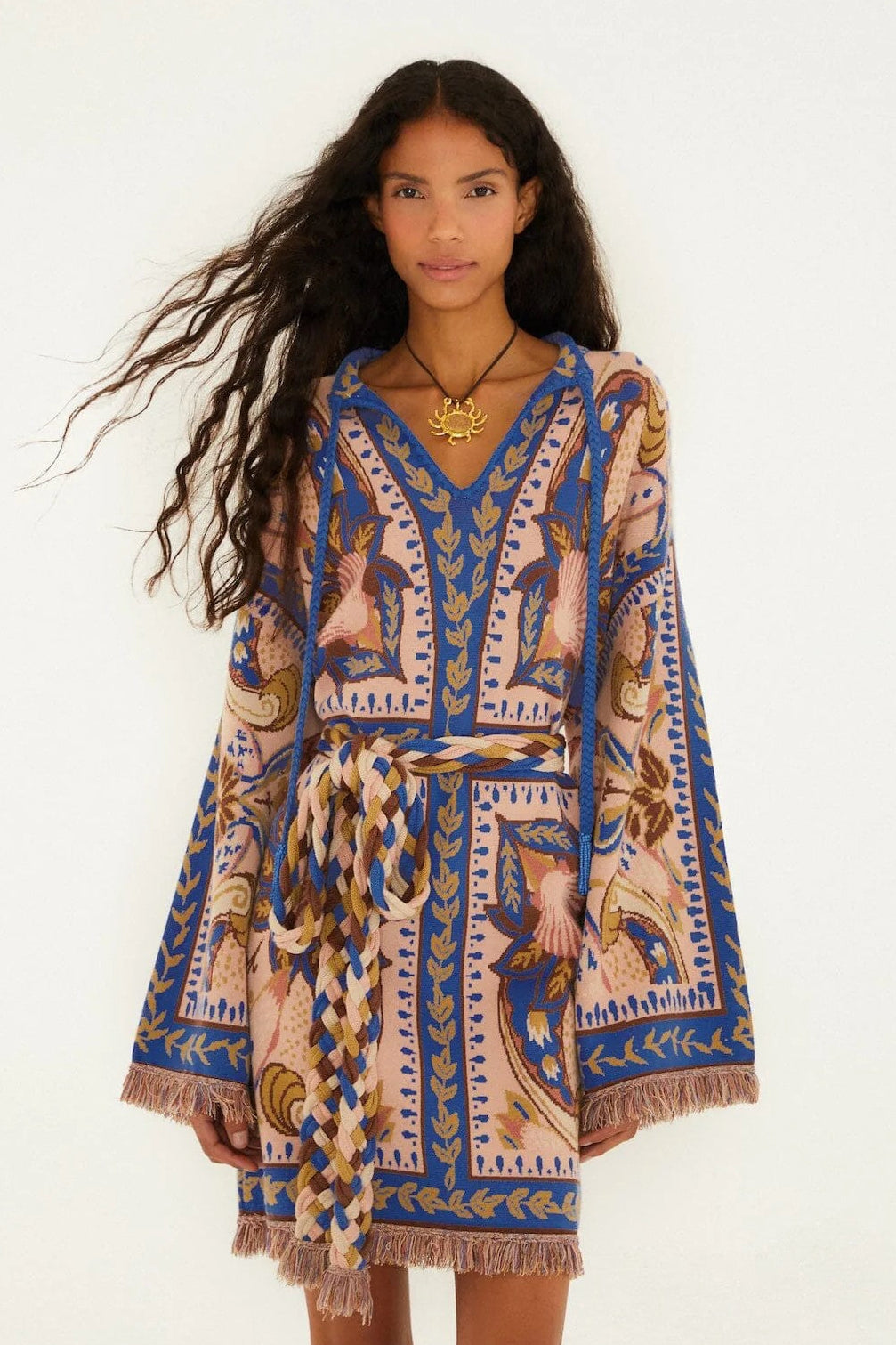 Soft Pink Sea Garden Scarf Dress