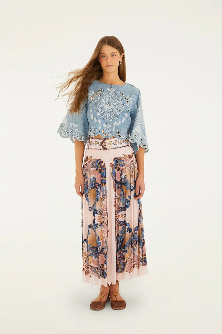 Soft Pink Sea Garden Scarf Skirt