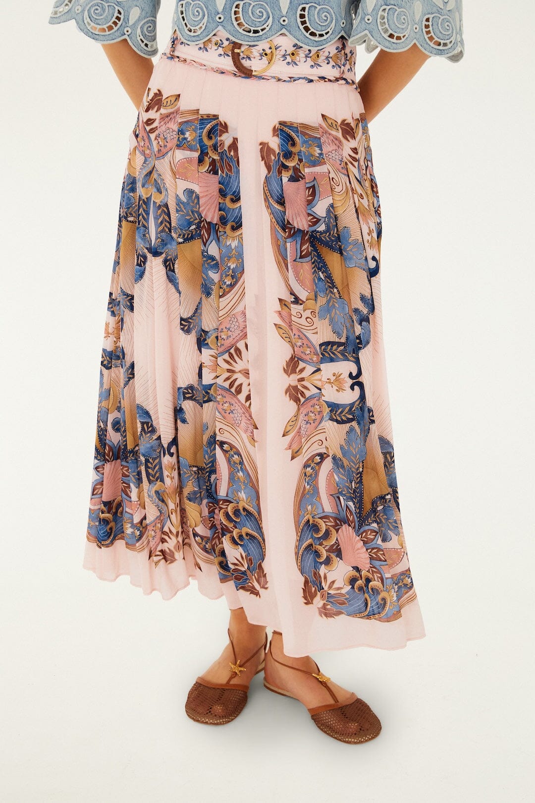 Soft Pink Sea Garden Scarf Skirt