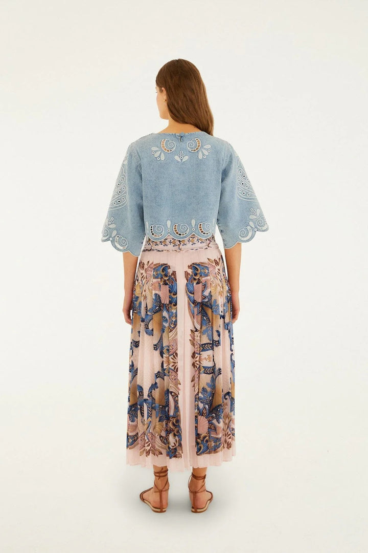 Soft Pink Sea Garden Scarf Skirt