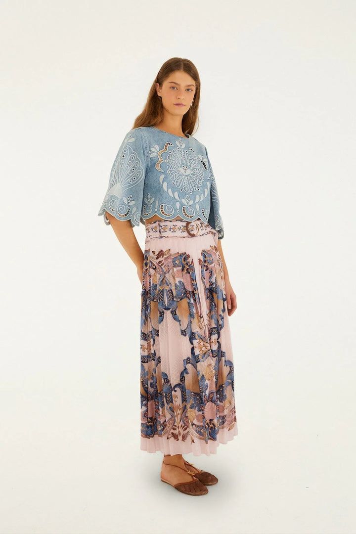 Soft Pink Sea Garden Scarf Skirt