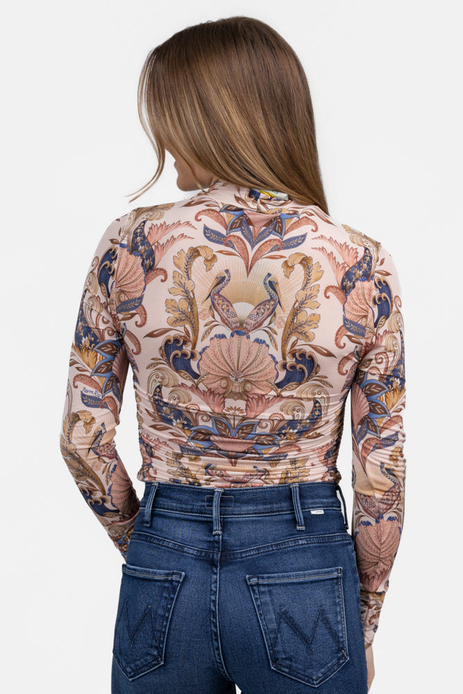 Soft Pink Sea Garden Scarf Top