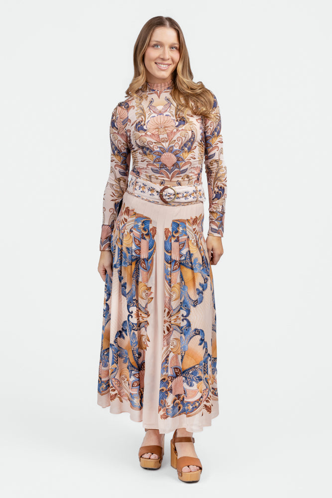 Soft Pink Sea Garden Scarf Top