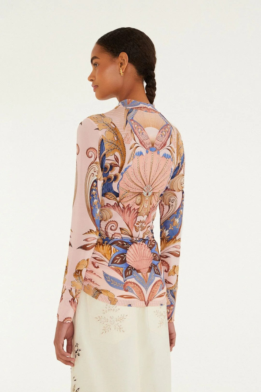 Soft Pink Sea Garden Scarf Top