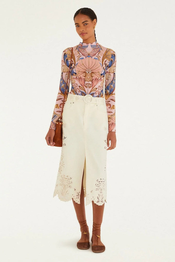 Soft Pink Sea Garden Scarf Top