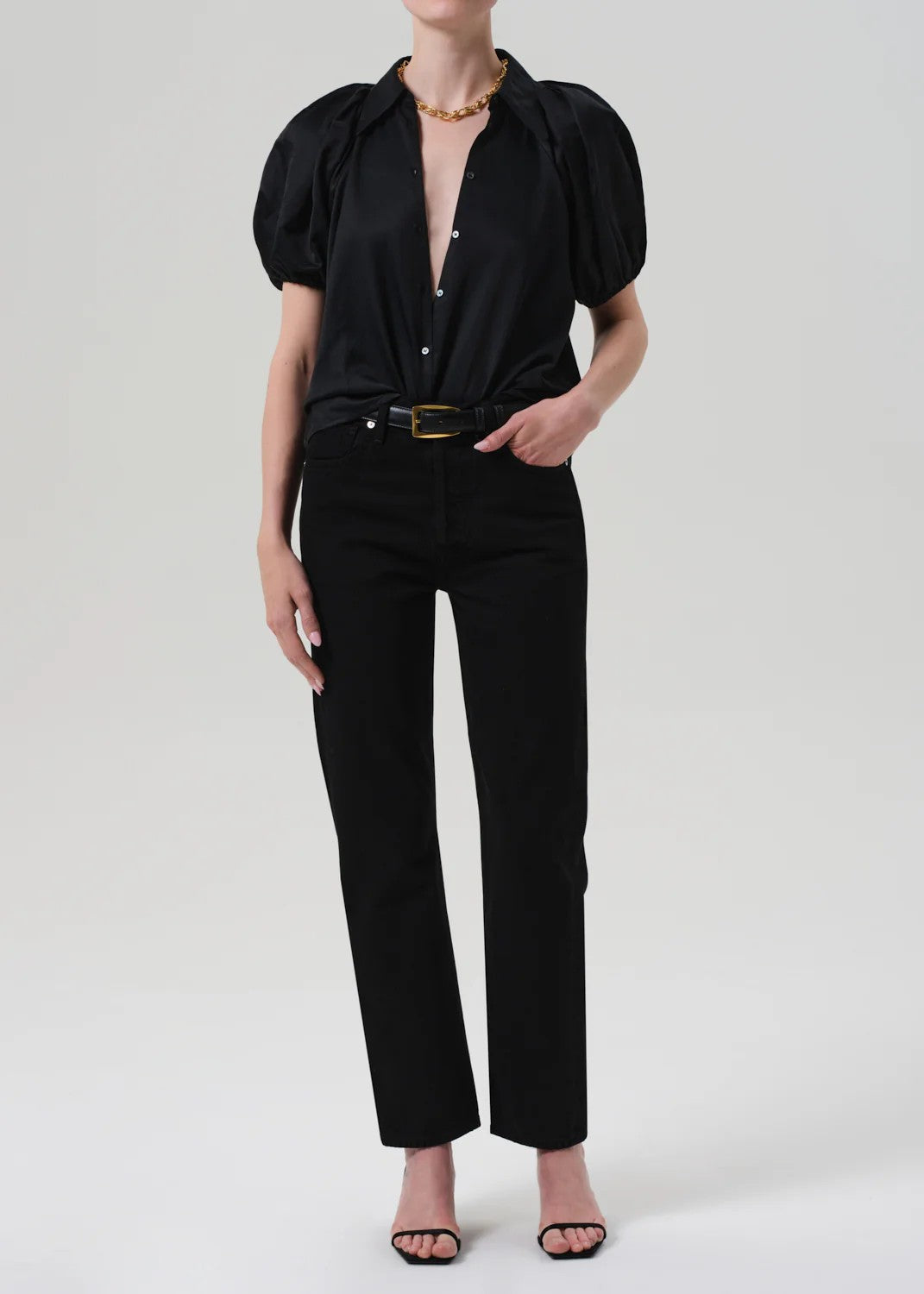 Solid Black High Rise Blaine Jean