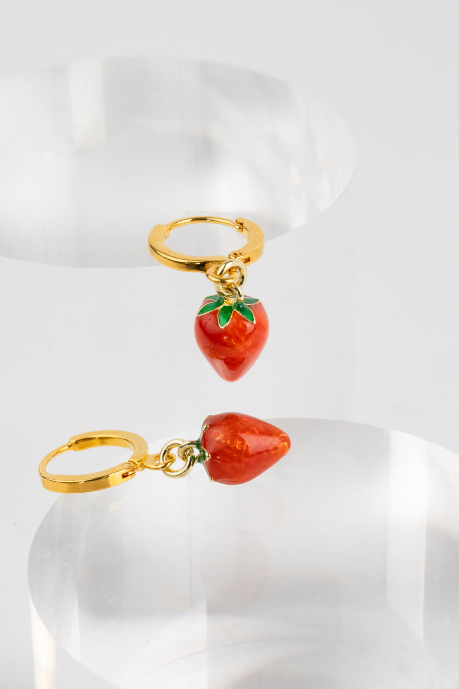 Strawberry Huggie Hoop Earrings