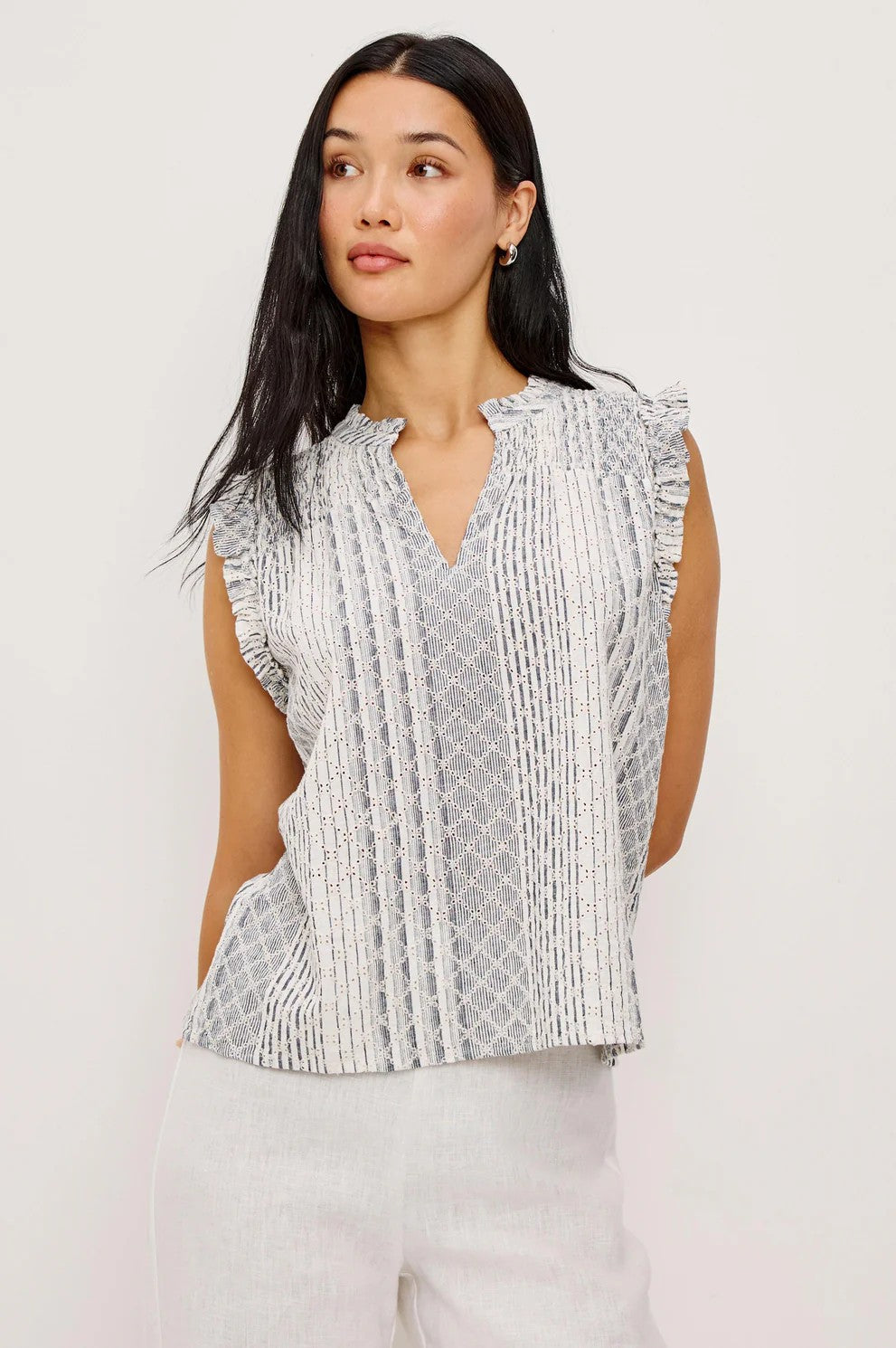 Striped Eyelet Arlene Top