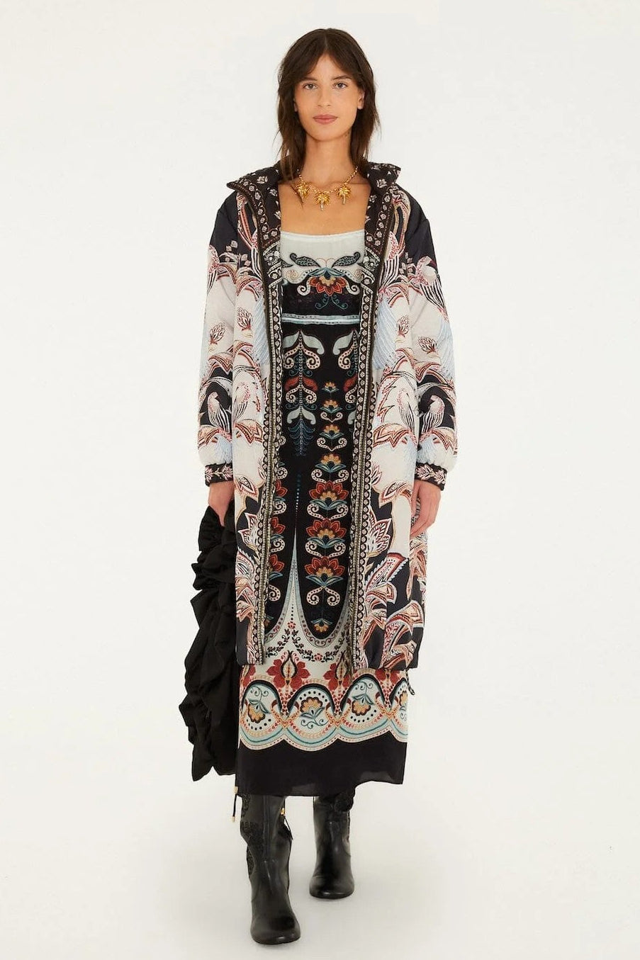 Tapestry Dream Cream Puffer Coat