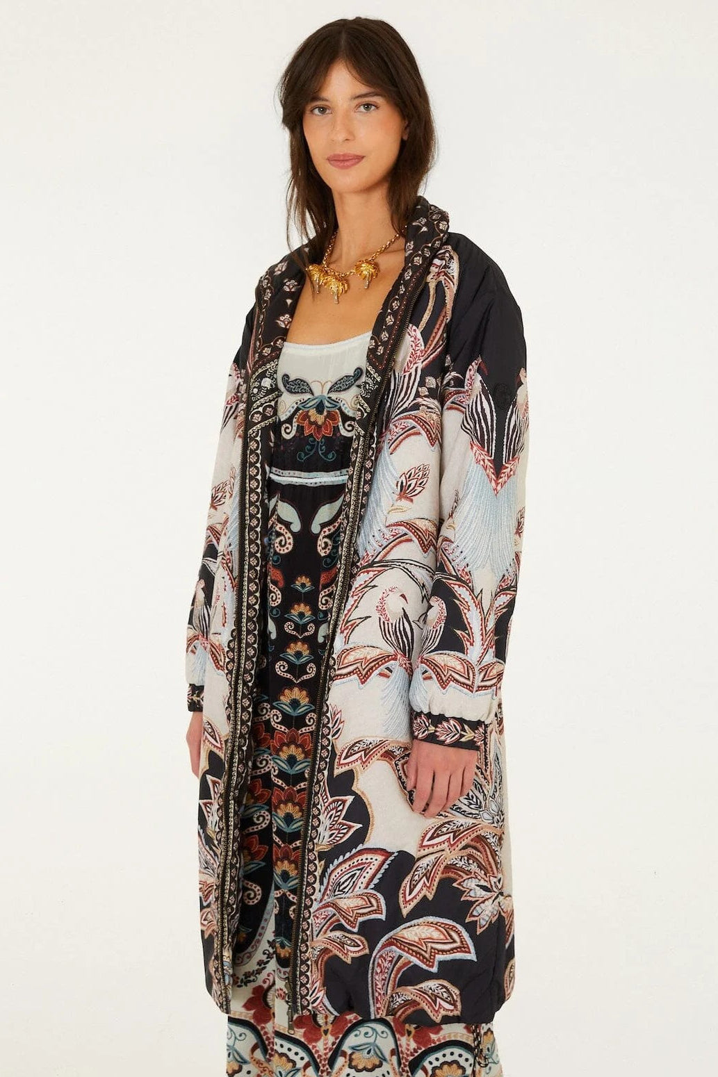 Tapestry Dream Cream Puffer Coat