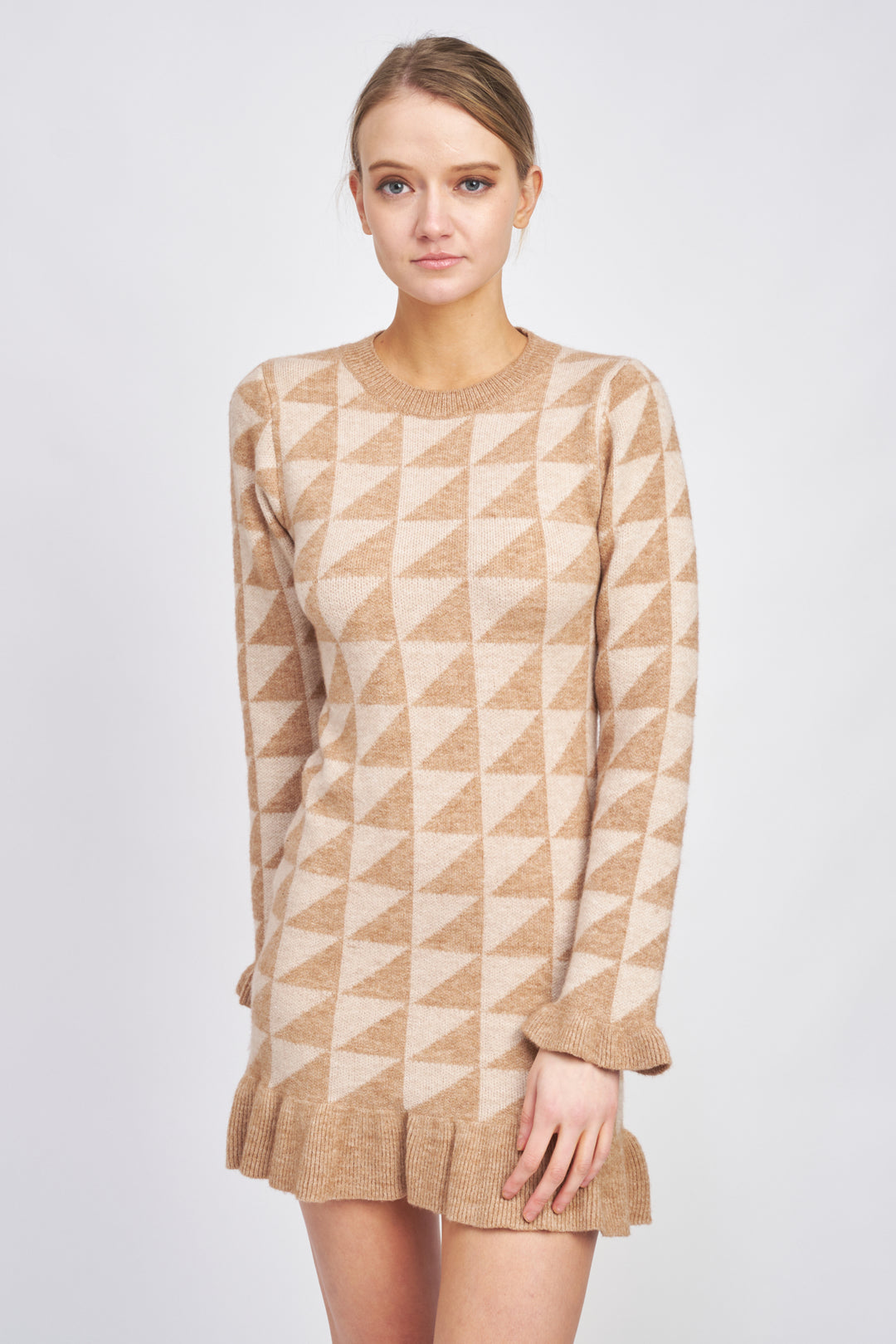 Taupe Fitted Jacquard Knit Blaise Dress Fourteenth Boutique Taupe Fitted Jacquard Knit Blaise Dress Fourteenth Boutique