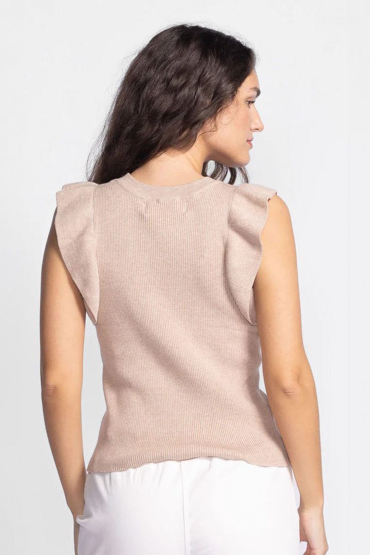 Taupe Butterfly Sleeve Claudia Top
