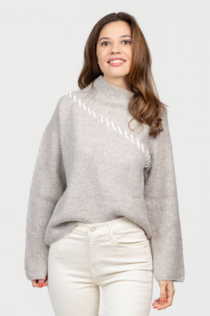 Taupe Ivory Bernadette Sweater