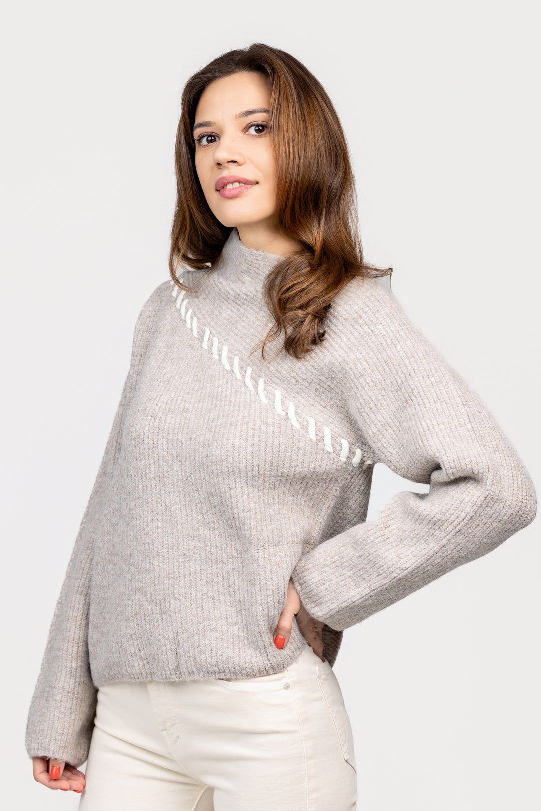 Taupe Ivory Bernadette Sweater