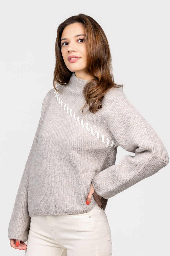Taupe Ivory Bernadette Sweater