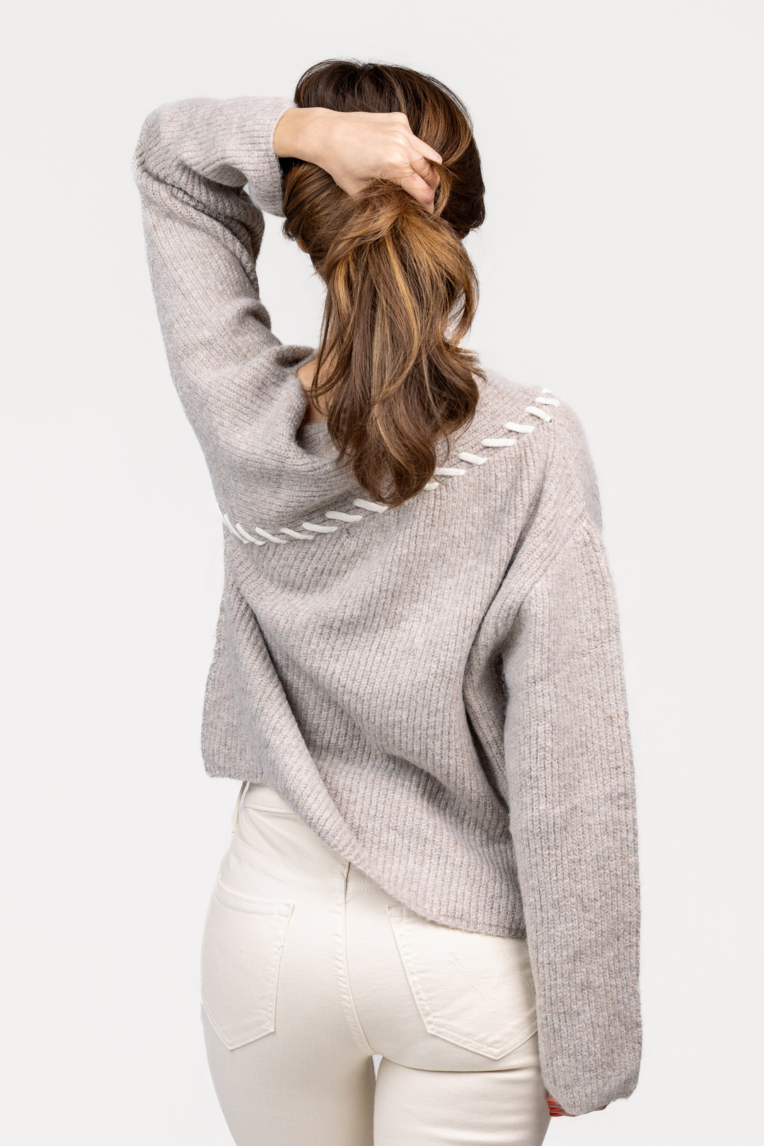 Taupe Ivory Bernadette Sweater
