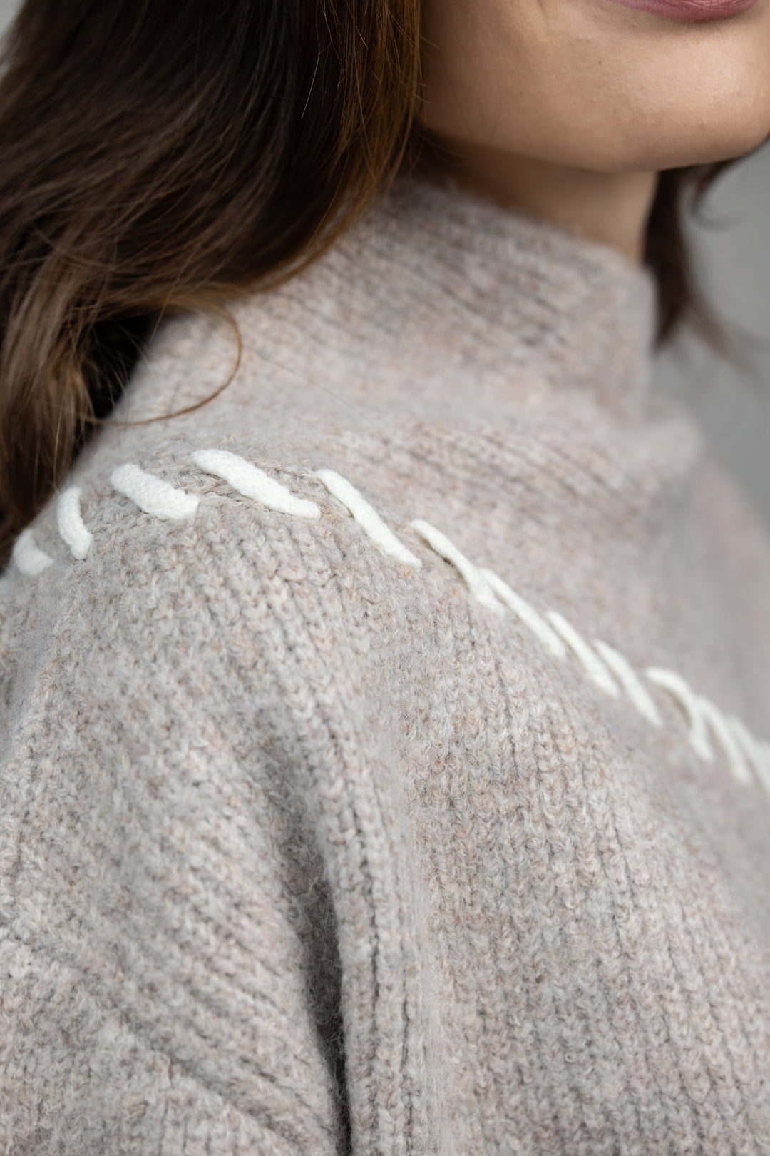 Taupe Ivory Bernadette Sweater