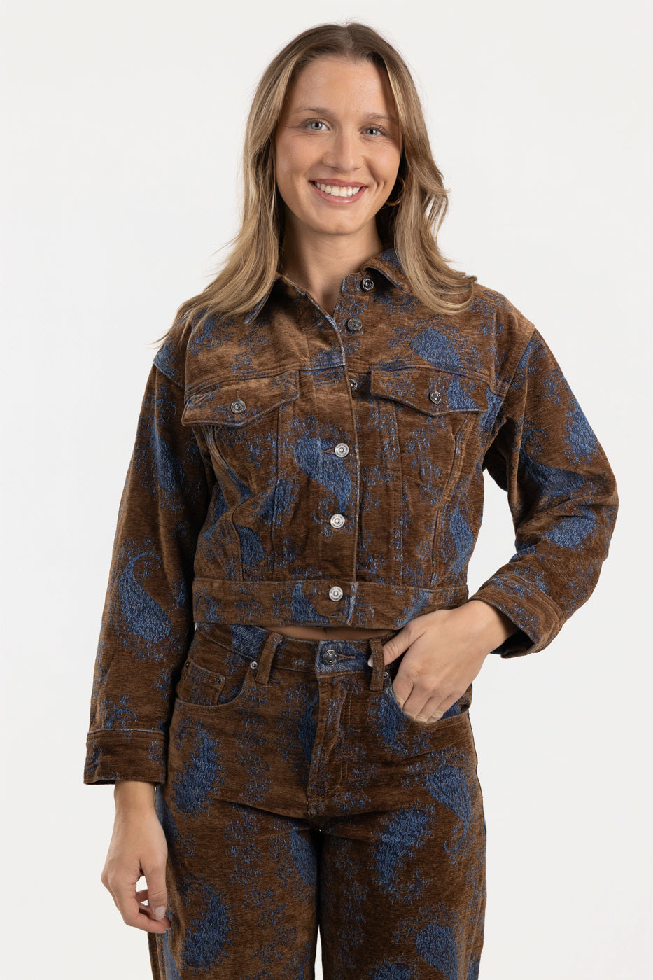 Teal Paisley Dove Jacket