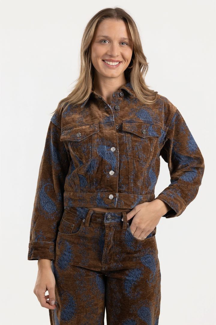 Teal Paisley Dove Jacket