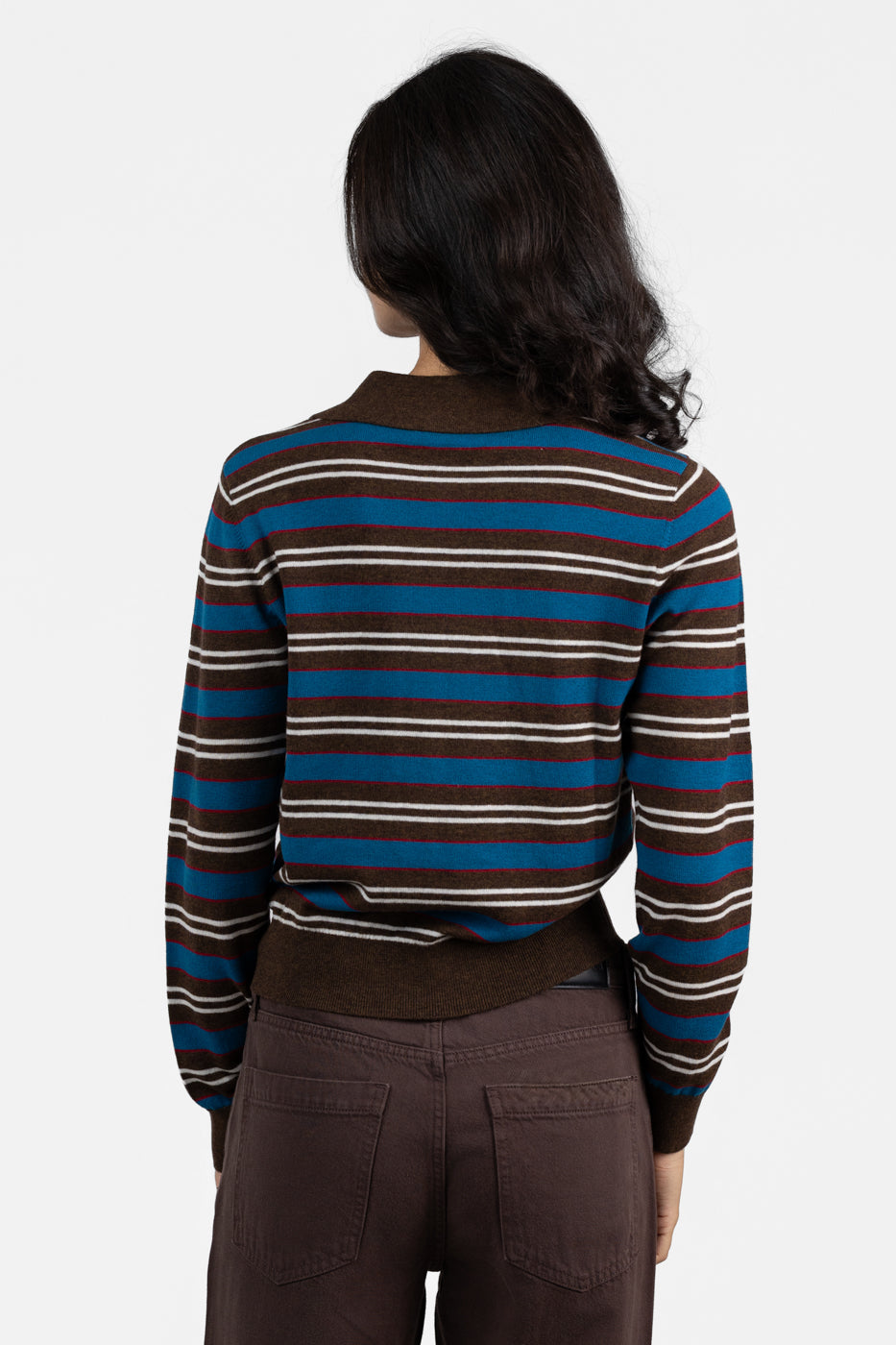 Tealwood Stripe Lyvia Polo Cardigan