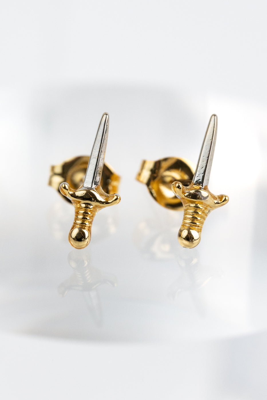 Tiny Dagger Stud Earrings