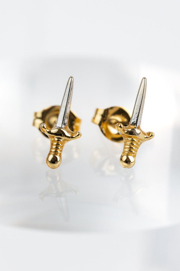 Tiny Dagger Stud Earrings