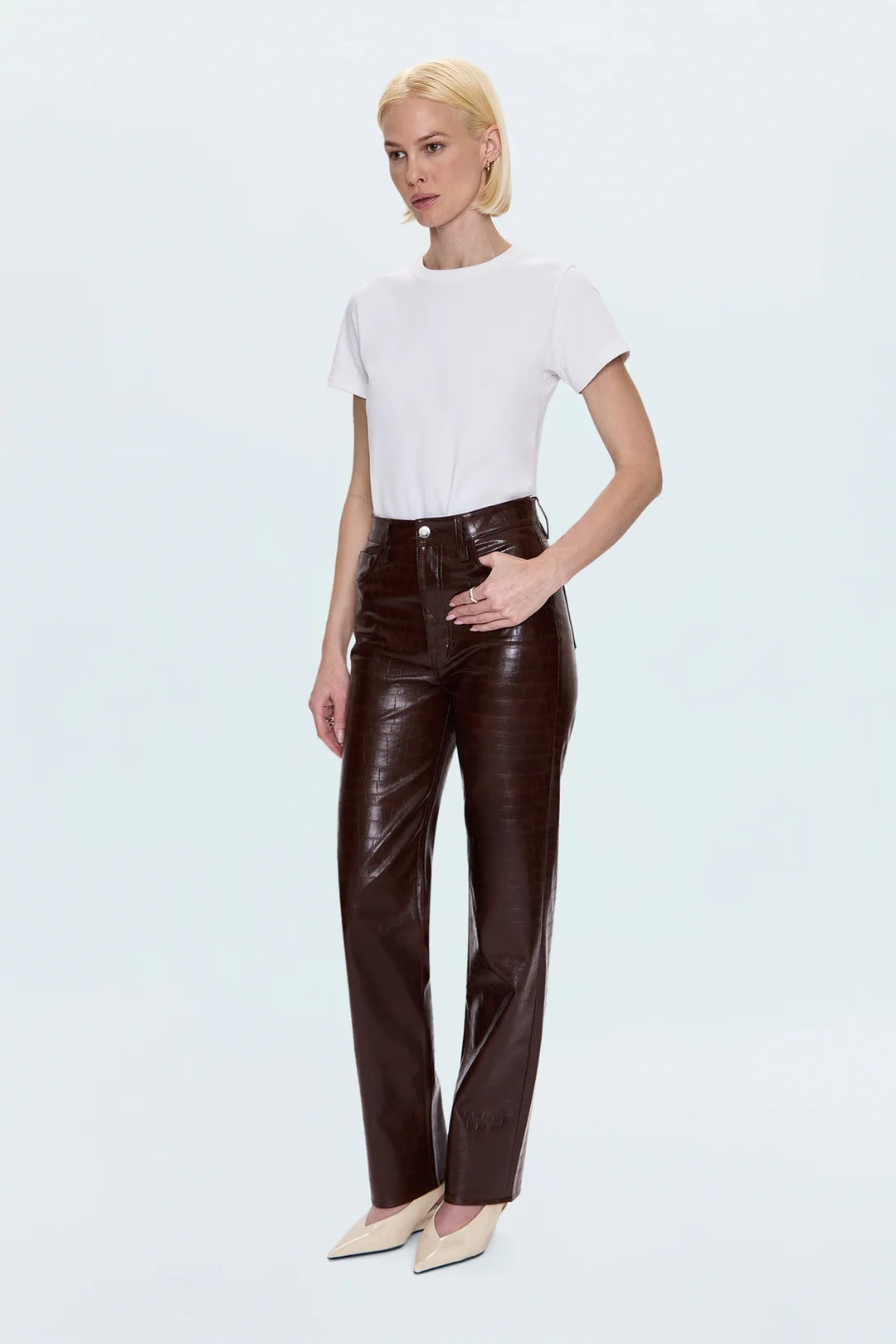 Tobacco Croc Cassie Pant