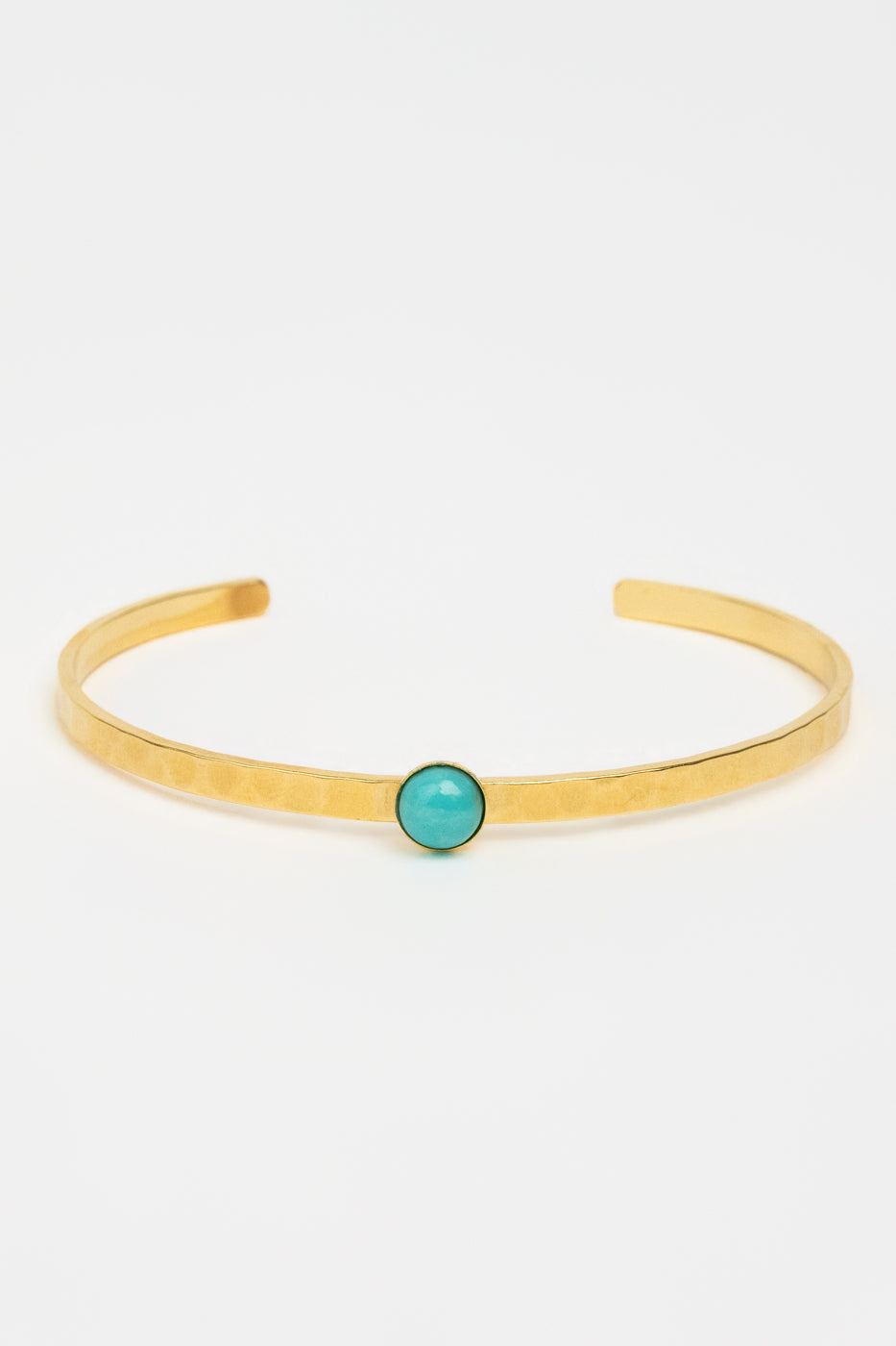 Turquoise Hammered Cuffed Bracelet