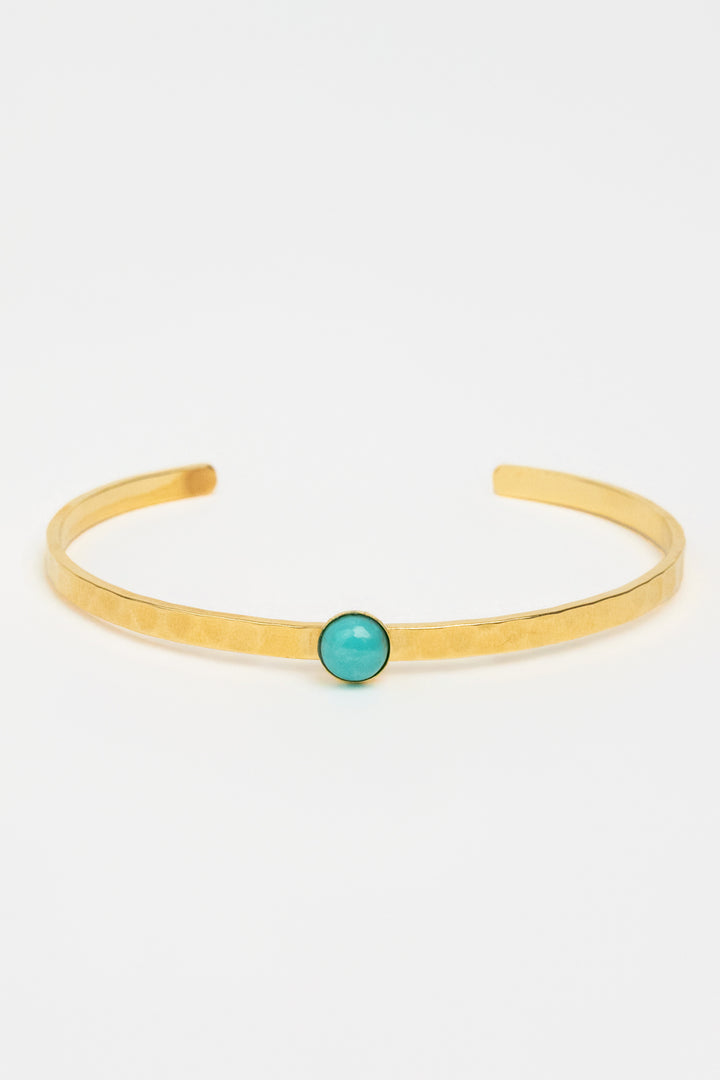 Turquoise Hammered Cuffed Bracelet
