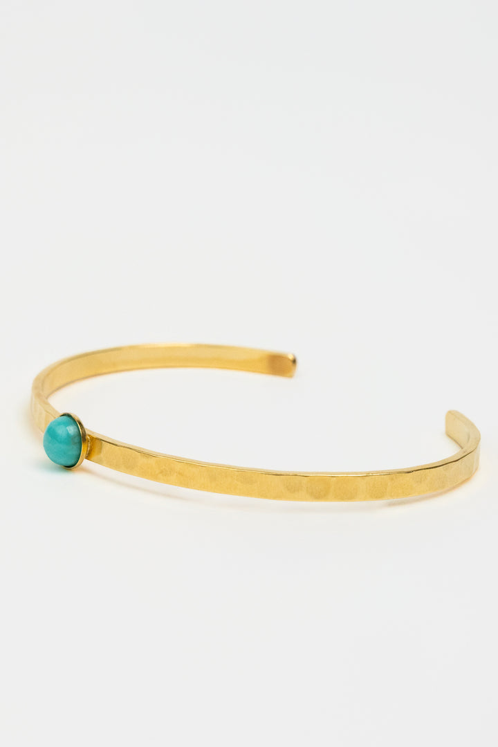 Turquoise Hammered Cuffed Bracelet