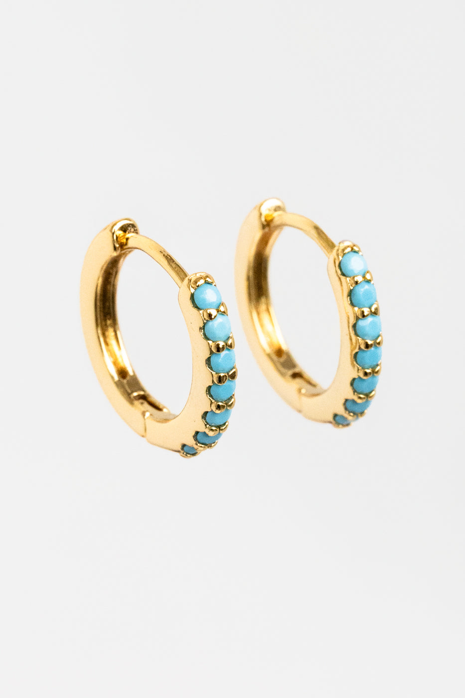 Turquoise Huggie Hoop Earrings