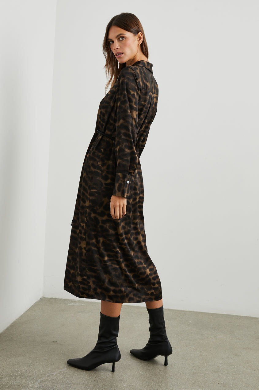 Umber Leopard Anina Midi Dress