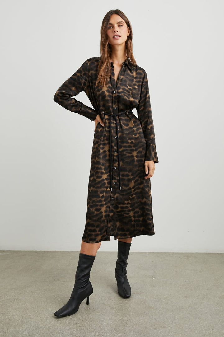 Umber Leopard Anina Midi Dress