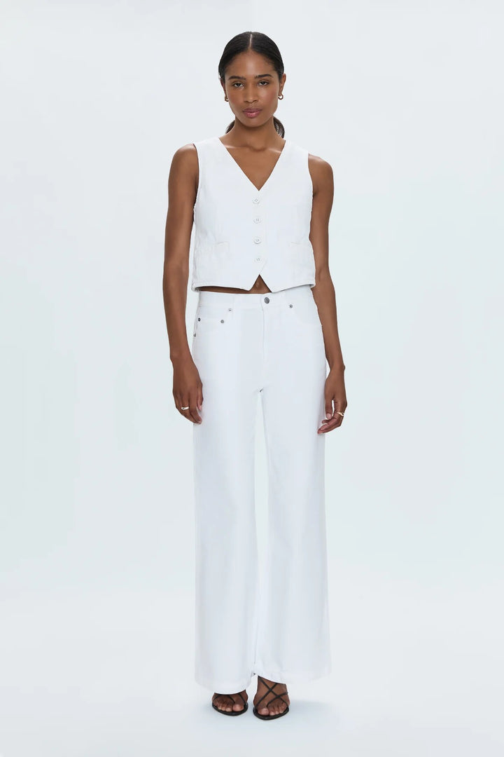 Vivid White Low Slung Palazzo Jadyn Jean