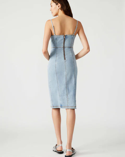 Washed Denim Giselle Midi Dress