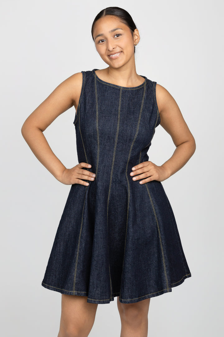 Washed Denim Nicole Mini Dress