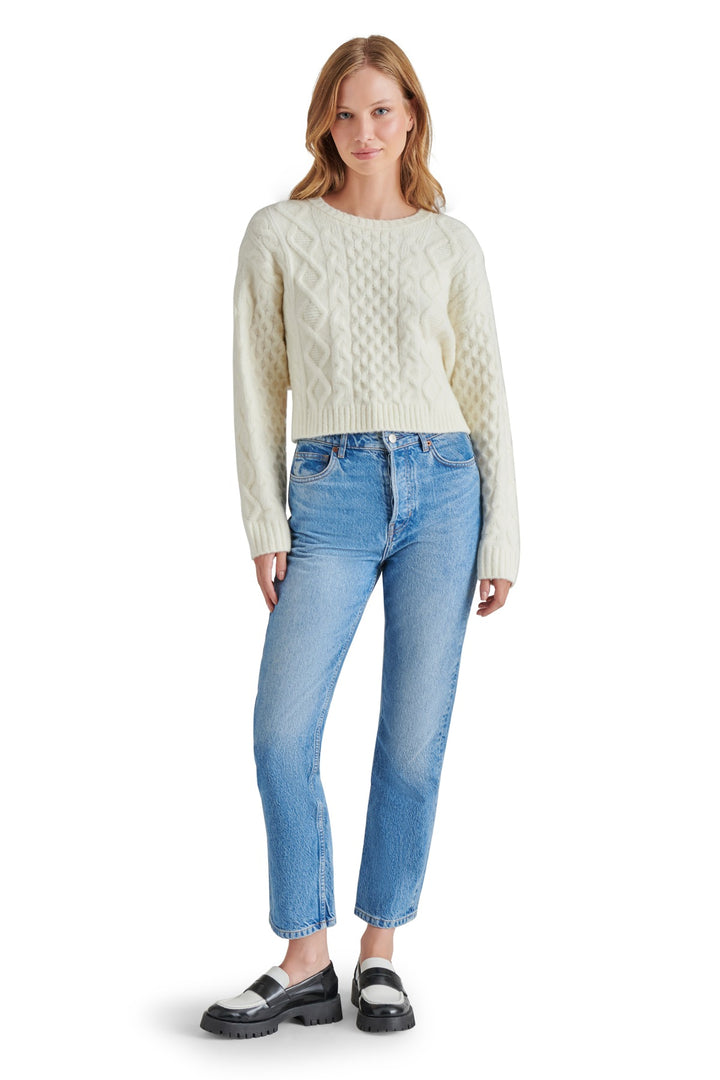 Whisper White Cable Knit Kessie Sweater