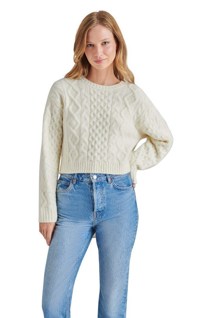 Whisper White Cable Knit Kessie Sweater