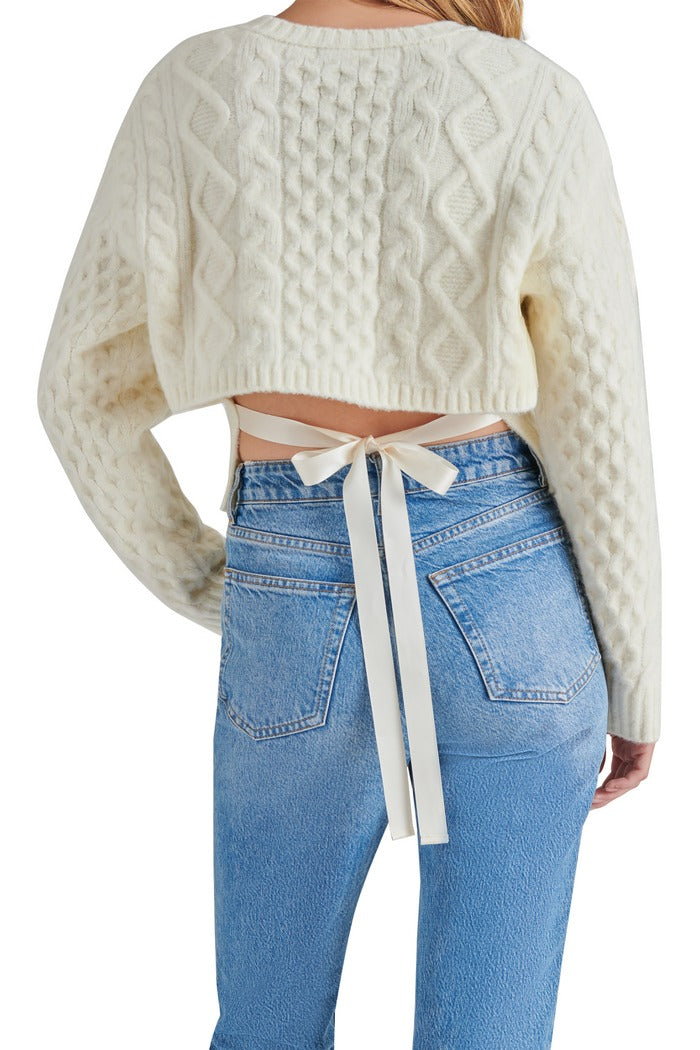 Whisper White Cable Knit Kessie Sweater