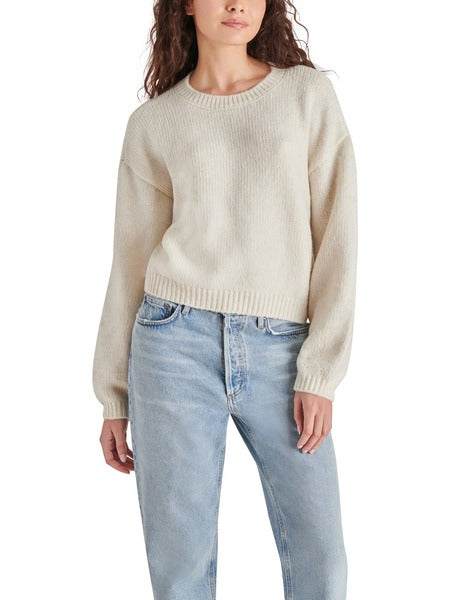 Whisper White Round Neck Pullover Colette Sweater