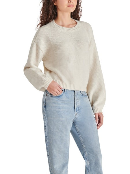 Whisper White Round Neck Pullover Colette Sweater