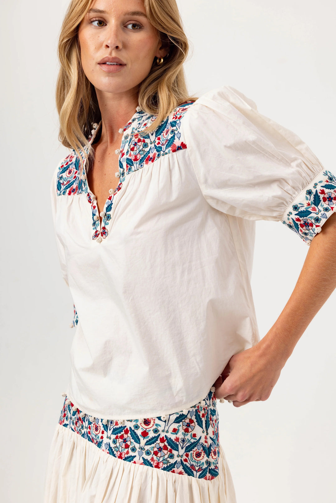Whisper White Matilda Top