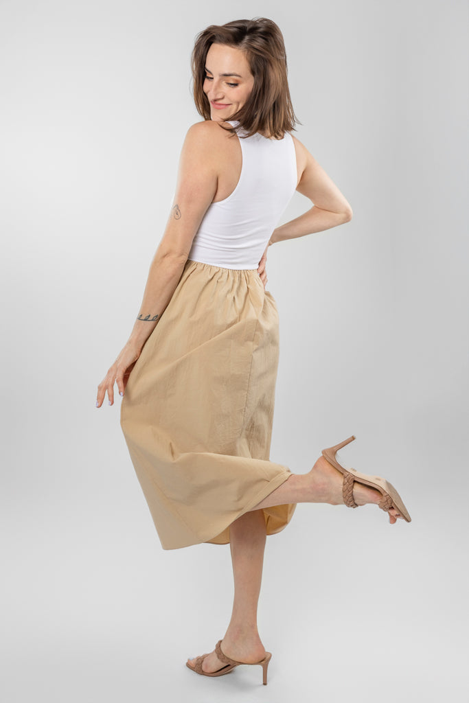 White And Tan Alaia Dress