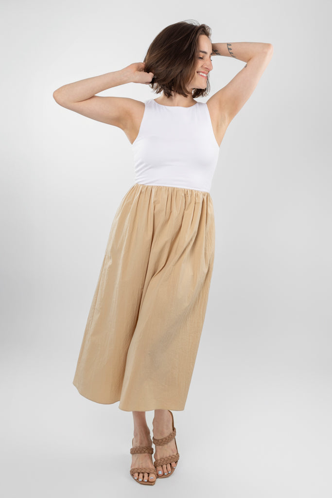 White And Tan Alaia Dress