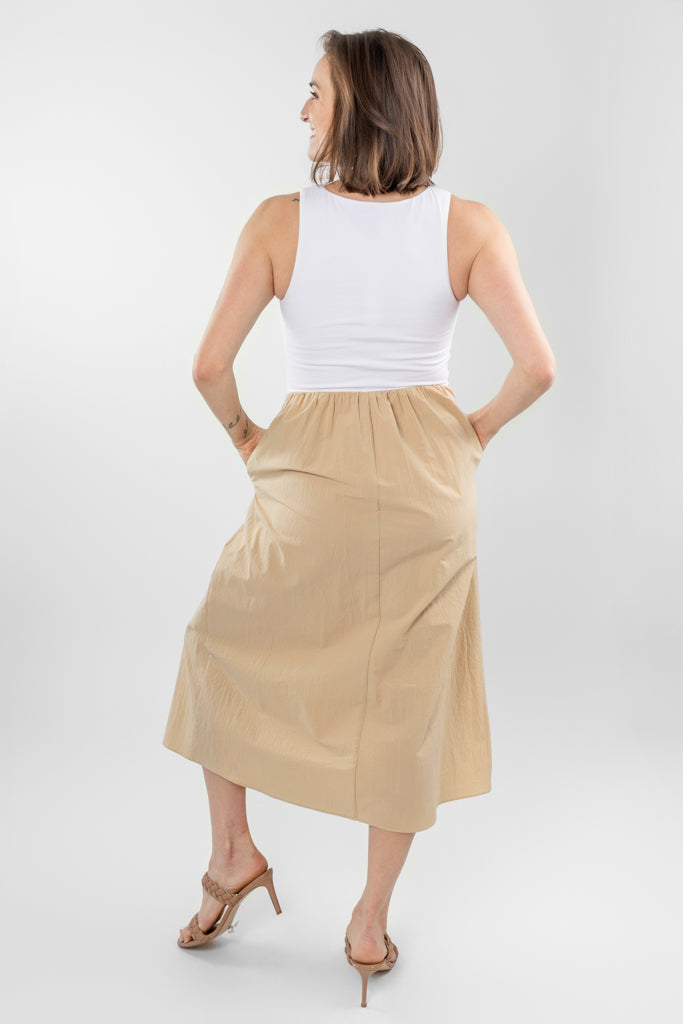 White And Tan Alaia Dress