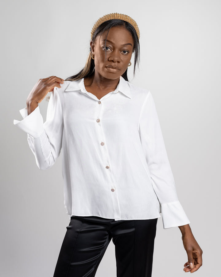 White Button Down Emelia Shirt